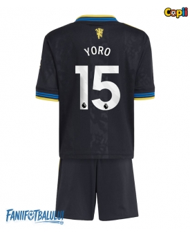 Manchester United Leny Yoro #15 Echipament de Fotbal Replică 2025-26 Copii Treilea (+ Șorturi)